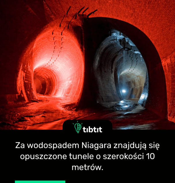 Za wodospadem Niagara znajdują się opuszczone tunele o szerokości 10 metrów.