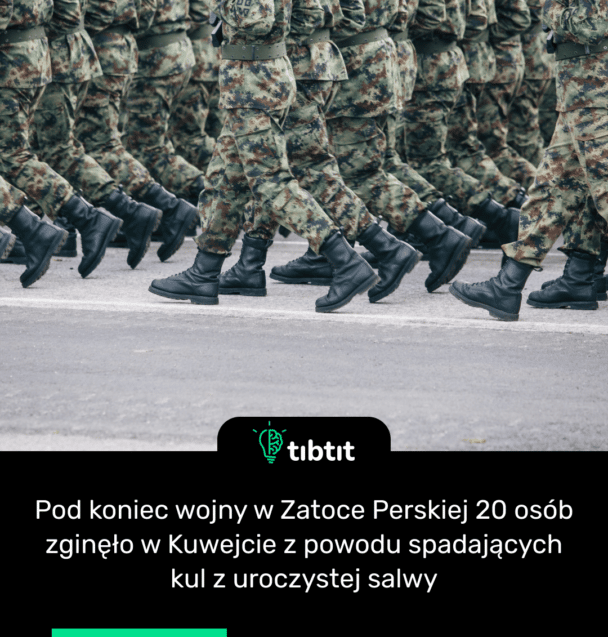Pod koniec wojny w Zatoce Perskiej 20 osób zginęło w Kuwejcie z powodu spadających kul z uroczystej salwy