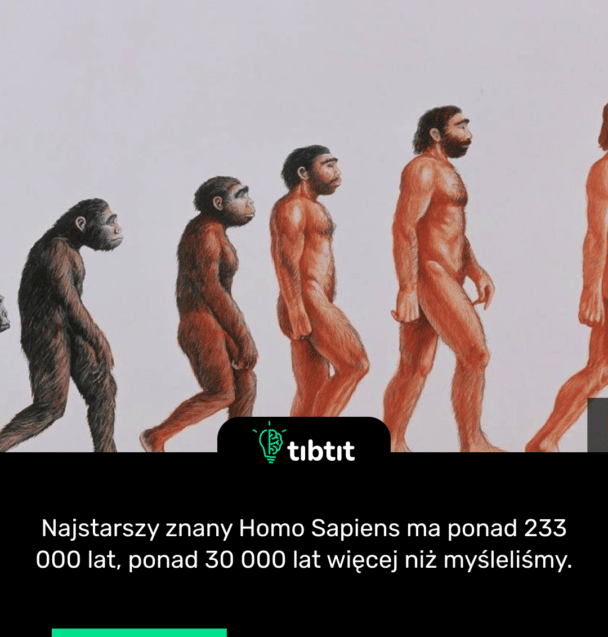 Najstarszy znany Homo Sapiens ma ponad 233 000 lat, ponad 30 000 lat więcej niż myśleliśmy.