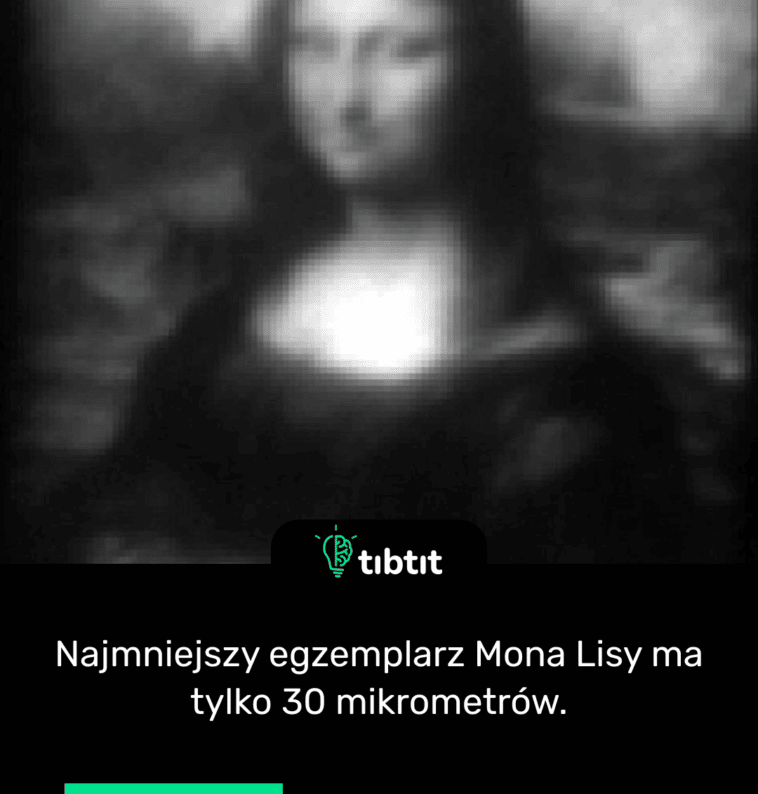 Najmniejszy egzemplarz Mona Lisy ma tylko 30 mikrometrów.