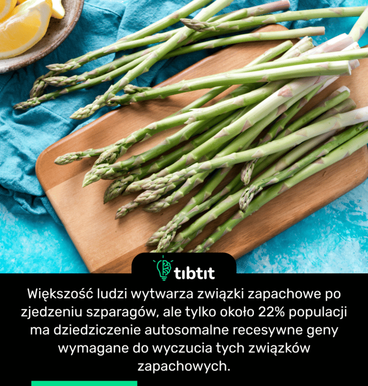 Większość ludzi wytwarza związki zapachowe po zjedzeniu szparagów, ale tylko około 22% populacji ma dziedziczenie autosomalne recesywne geny wymagane do wyczucia tych związków zapachowych.