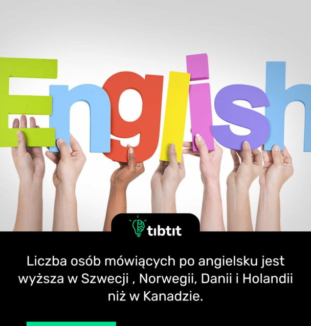 Liczba osób mówiących po angielsku jest wyższa w Szwecji , Norwegii, Danii i Holandii niż w Kanadzie.