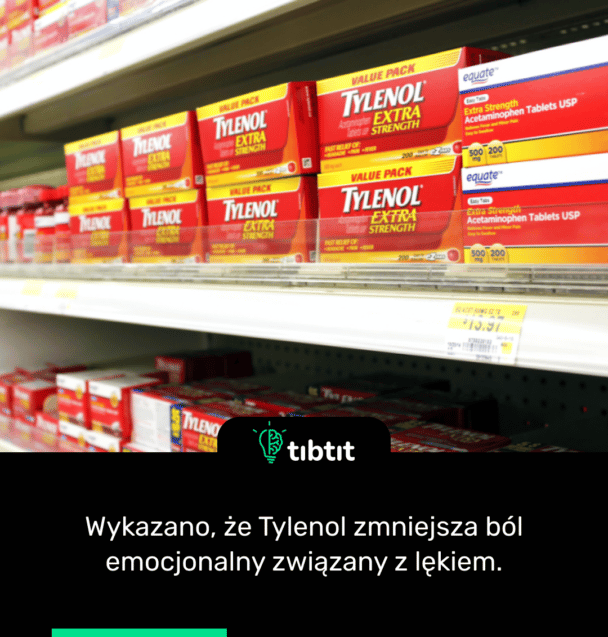 Wykazano, że Tylenol zmniejsza ból emocjonalny związany z lękiem.