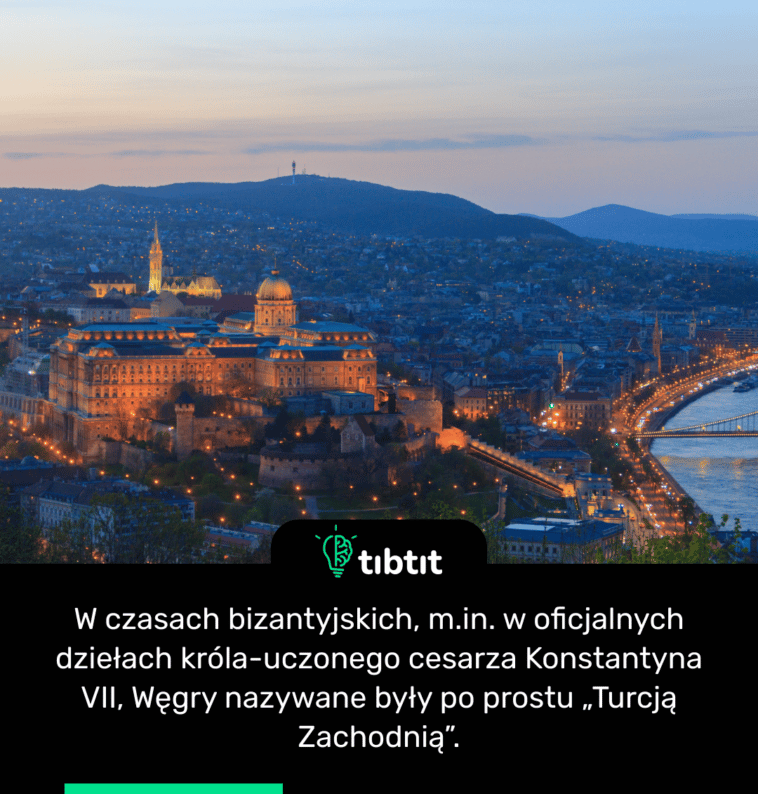 W czasach bizantyjskich, m.in. w oficjalnych dziełach króla-uczonego cesarza Konstantyna VII, Węgry nazywane były po prostu „Turcją Zachodnią”.