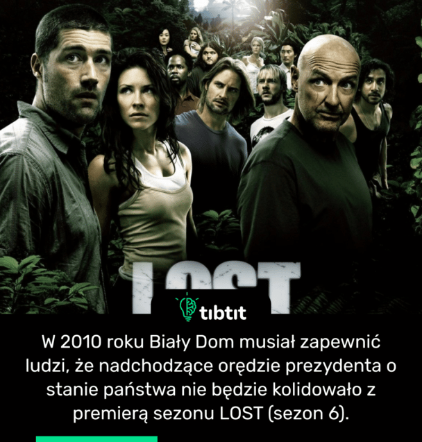 W 2010 roku Biały Dom musiał zapewnić ludzi, że nadchodzące orędzie prezydenta o stanie państwa nie będzie kolidowało z premierą sezonu LOST (sezon 6).