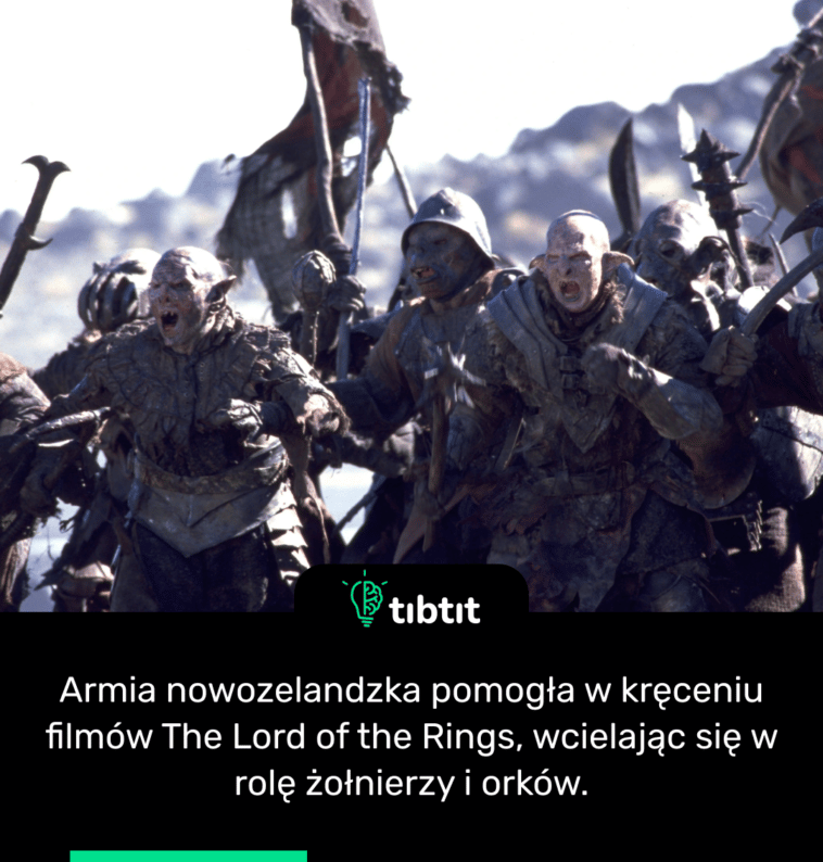 Armia nowozelandzka pomogła w kręceniu filmów The Lord of the Rings, wcielając się w rolę żołnierzy i orków.