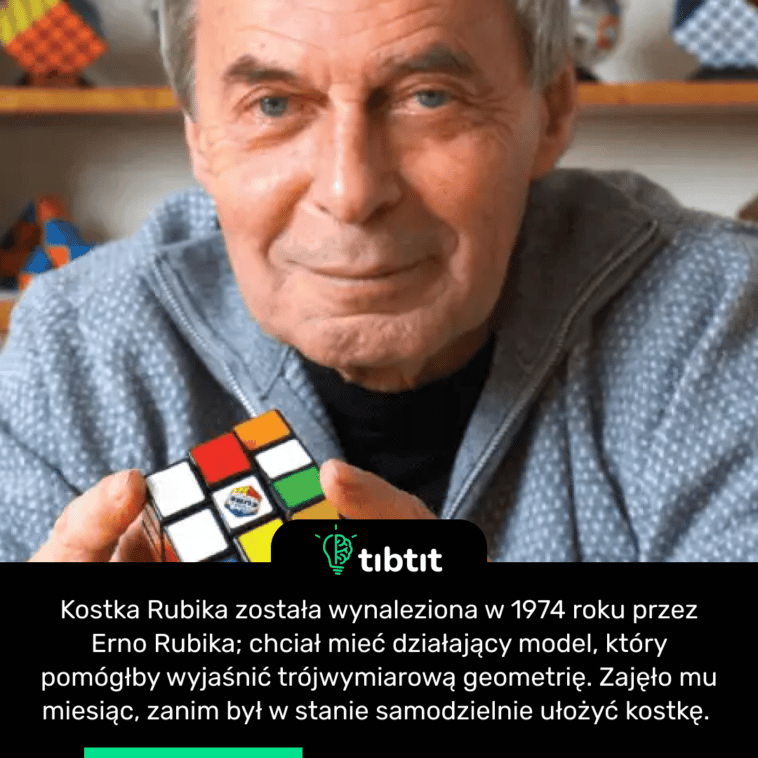 Kostka Rubika została wynaleziona w 1974 roku przez Erno Rubika; chciał mieć działający model, który pomógłby wyjaśnić trójwymiarową geometrię. Zajęło mu miesiąc, zanim był w stanie samodzielnie ułożyć kostkę.