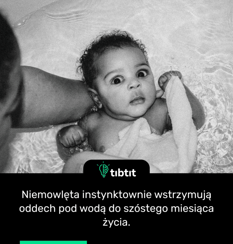 Niemowlęta instynktownie wstrzymują oddech pod wodą do szóstego miesiąca życia.