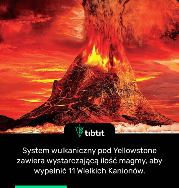 System wulkaniczny pod Yellowstone zawiera wystarczającą ilość magmy, aby wypełnić 11 Wielkich Kanionów.