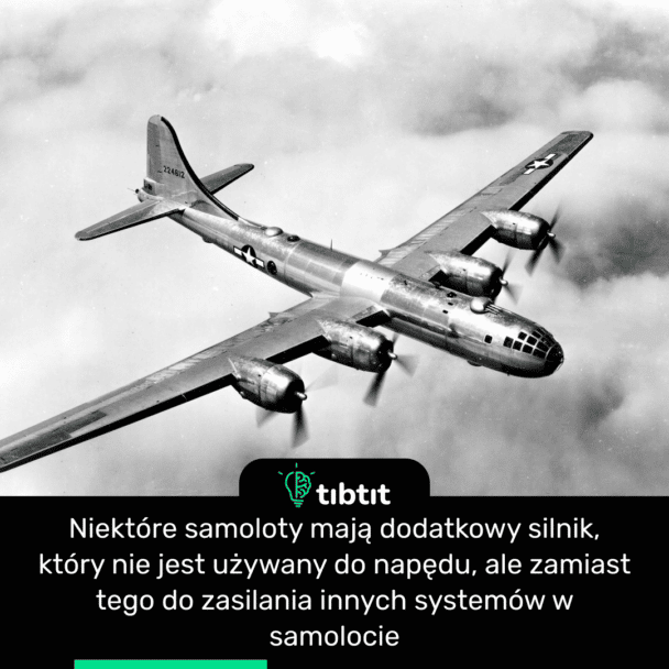 Niektóre samoloty mają dodatkowy silnik, który nie jest używany do napędu, ale zamiast tego do zasilania innych systemów w samolocie