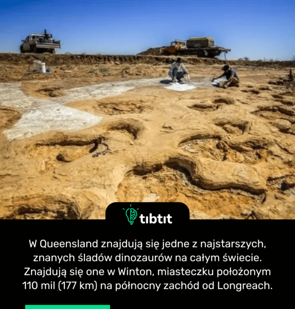 W Queensland znajdują się jedne z najstarszych, znanych śladów dinozaurów na całym świecie. Znajdują się one w Winton, miasteczku położonym 110 mil (177 km) na północny zachód od Longreach.