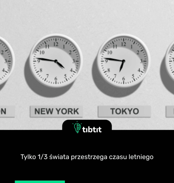 Tylko 1/3 świata przestrzega czasu letniego