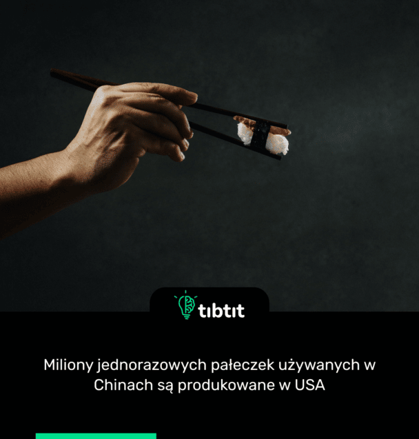 Miliony jednorazowych pałeczek używanych w Chinach są produkowane w USA