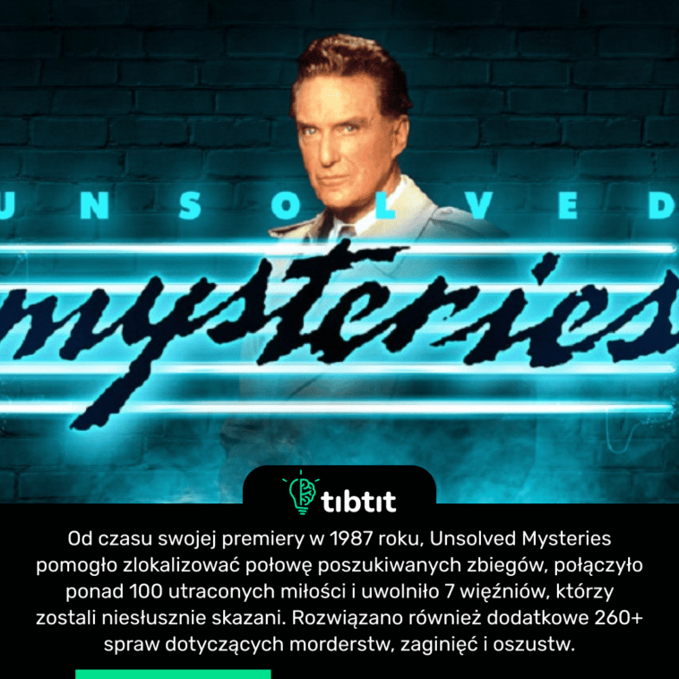 Od czasu swojej premiery w 1987 roku, Unsolved Mysteries pomogło zlokalizować połowę poszukiwanych zbiegów, połączyło ponad 100 utraconych miłości i uwolniło 7 więźniów, którzy zostali niesłusznie skazani. Rozwiązano również dodatkowe 260+ spraw dotyczących morderstw, zaginięć i oszustw.