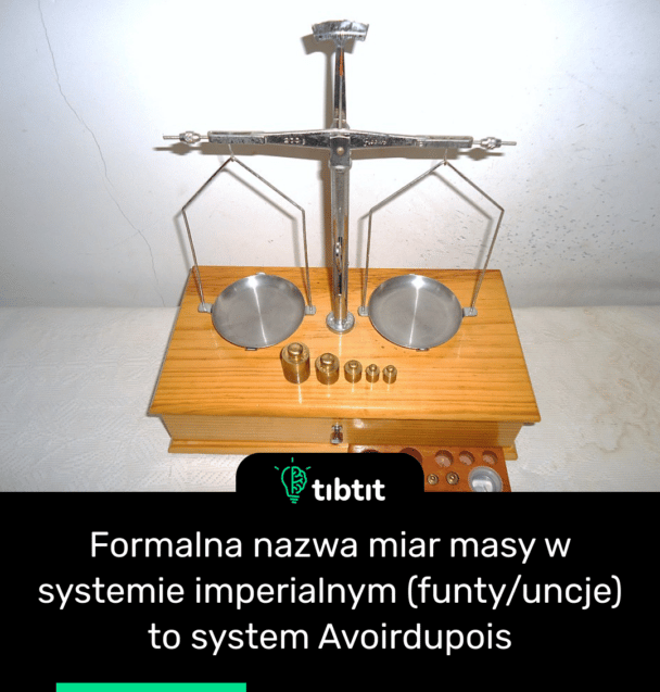 Formalna nazwa miar masy w systemie imperialnym (funty/uncje) to system Avoirdupois