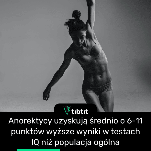 Anorektycy uzyskują średnio o 6-11 punktów wyższe wyniki w testach IQ niż populacja ogólna