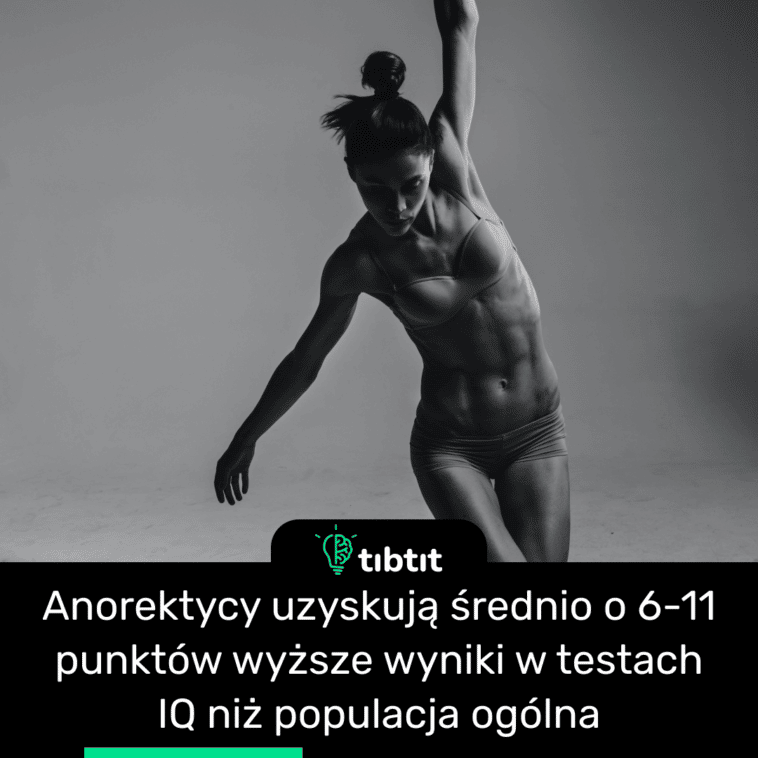 Anorektycy uzyskują średnio o 6-11 punktów wyższe wyniki w testach IQ niż populacja ogólna