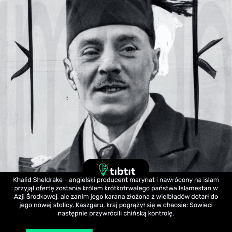 Khalid Sheldrake - angielski producent marynat i nawrócony na islam przyjął ofertę zostania królem krótkotrwałego państwa Islamestan w Azji Środkowej, ale zanim jego karana złożona z wielbłądów dotarł do jego nowej stolicy, Kaszgaru, kraj pogrążył się w chaosie; Sowieci następnie przywrócili chińską kontrolę.