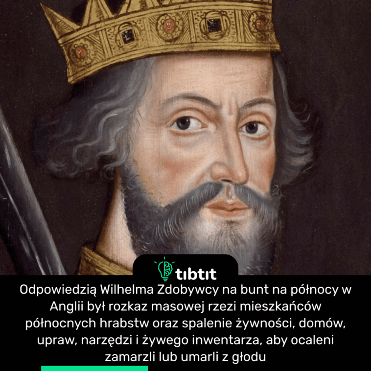 Odpowiedzią Wilhelma Zdobywcy na bunt na północy w Anglii był rozkaz masowej rzezi mieszkańców północnych hrabstw oraz spalenie żywności, domów, upraw, narzędzi i żywego inwentarza, aby ocaleni zamarzli lub umarli z głodu