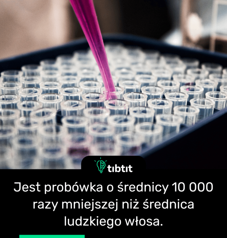 Jest probówka o średnicy 10 000 razy mniejszej niż średnica ludzkiego włosa.