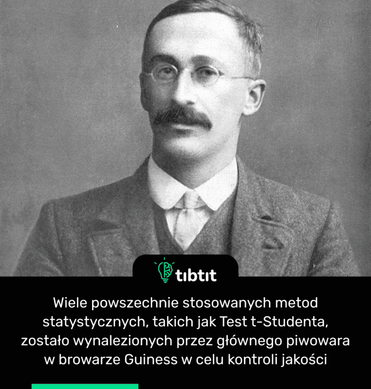 Wiele powszechnie stosowanych metod statystycznych, takich jak Test t-Studenta, zostało wynalezionych przez głównego piwowara w browarze Guinness w celu kontroli jakości