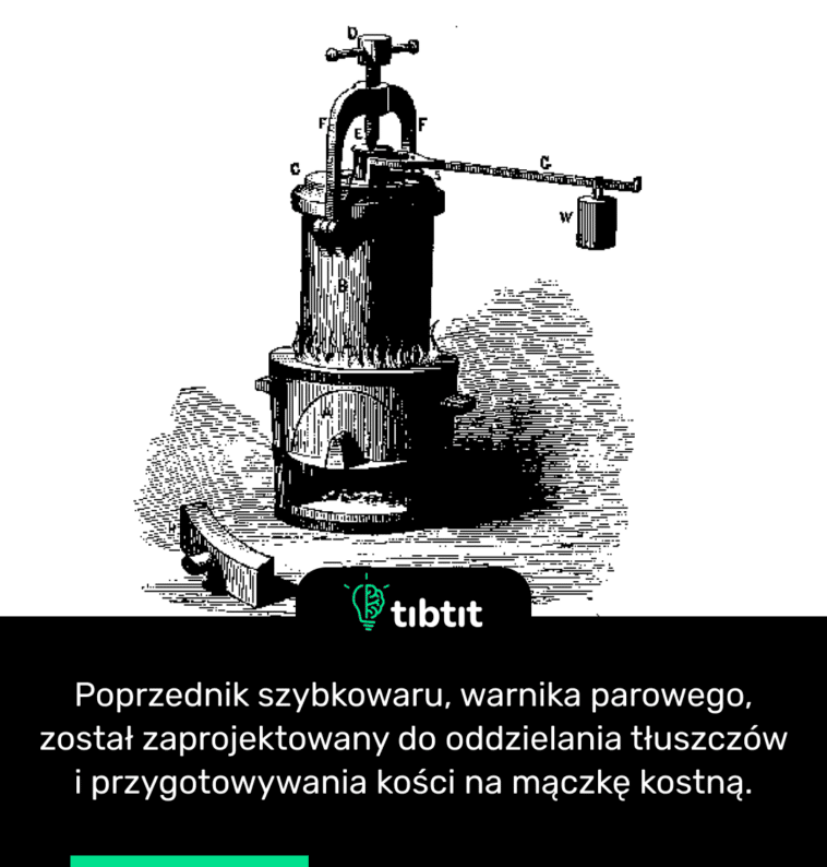 Poprzednik szybkowaru, warnika parowego, został zaprojektowany do oddzielania tłuszczów i przygotowywania kości na mączkę kostną.