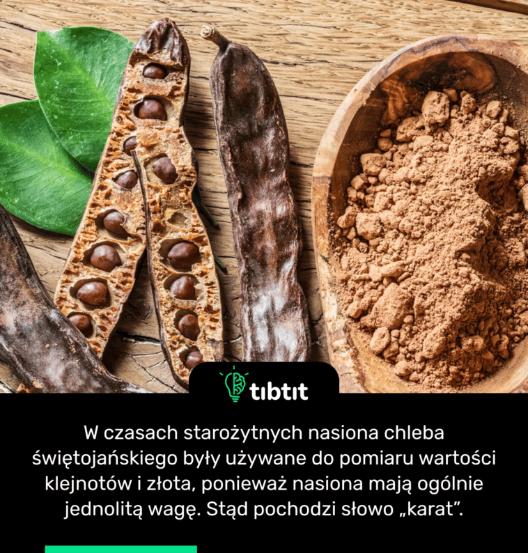 W czasach starożytnych nasiona chleba świętojańskiego były używane do pomiaru wartości klejnotów i złota, ponieważ nasiona mają ogólnie jednolitą wagę. Stąd pochodzi słowo „karat”.