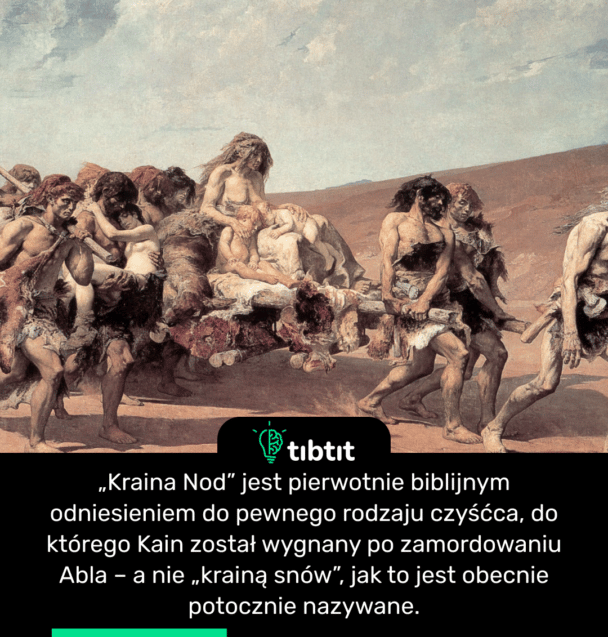 „Kraina Nod” jest pierwotnie biblijnym odniesieniem do pewnego rodzaju czyśćca, do którego Kain został wygnany po zamordowaniu Abla – a nie „krainą snów”, jak to jest obecnie potocznie nazywane.