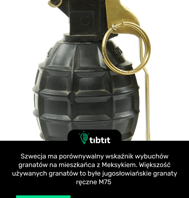 Szwecja ma porównywalny wskaźnik wybuchów granatów na mieszkańca z Meksykiem. Większość używanych granatów to byłe jugosłowiańskie granaty ręczne M75