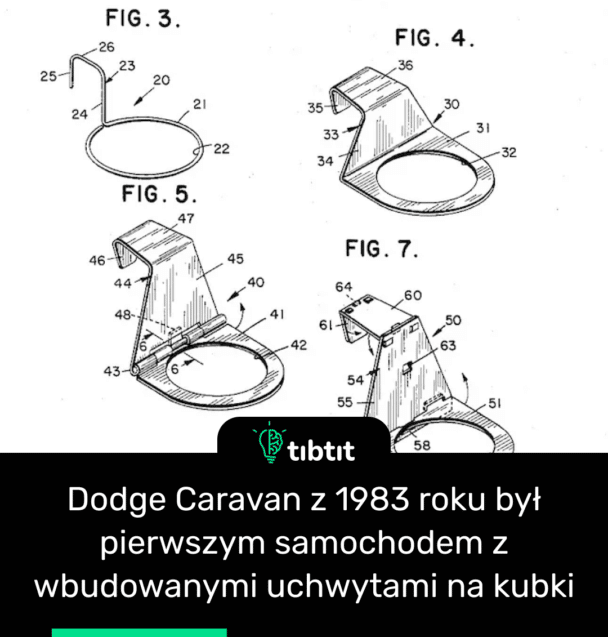 Dodge Caravan z 1983 roku był pierwszym samochodem z wbudowanymi uchwytami na kubki
