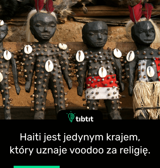 Haiti jest jedynym krajem, który uznaje voodoo za religię.