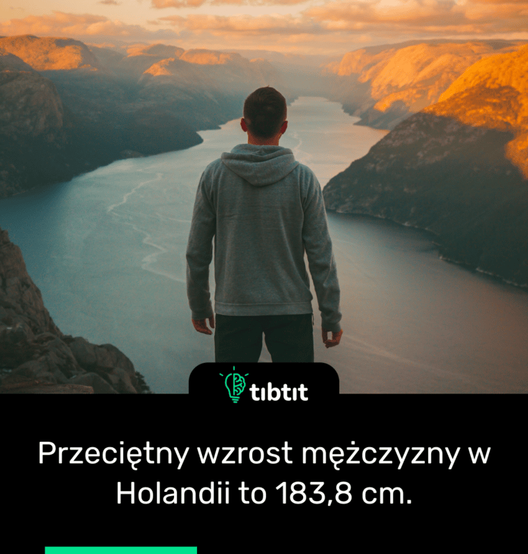 Przeciętny wzrost mężczyzny w Holandii to 183,8 cm.