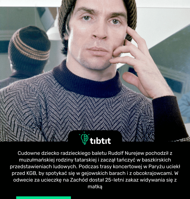 Cudowne dziecko radzieckiego baletu Rudolf Nurejew pochodził z muzułmańskiej rodziny tatarskiej i zaczął tańczyć w baszkirskich przedstawieniach ludowych. Podczas trasy koncertowej w Paryżu uciekł przed KGB, by spotykać się w gejowskich barach i z obcokrajowcami. W odwecie za ucieczkę na Zachód dostał 25-letni zakaz widywania się z matką