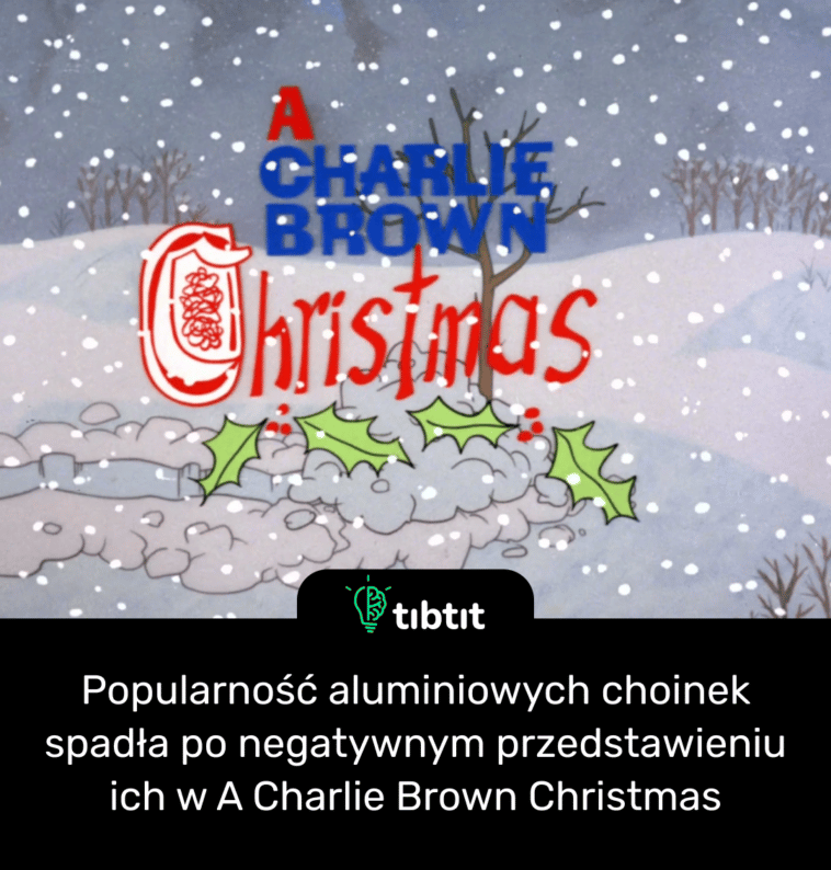 Popularność aluminiowych choinek spadła po negatywnym przedstawieniu ich w A Charlie Brown Christmas