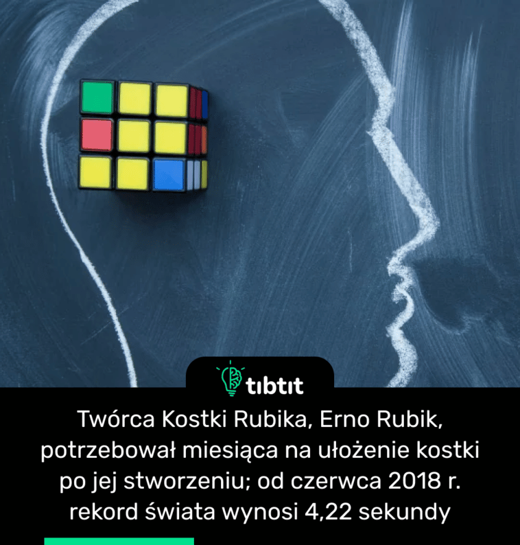 Twórca Kostki Rubika, Erno Rubik, potrzebował miesiąca na ułożenie kostki po jej stworzeniu; od czerwca 2018 r. rekord świata wynosi 4,22 sekundy