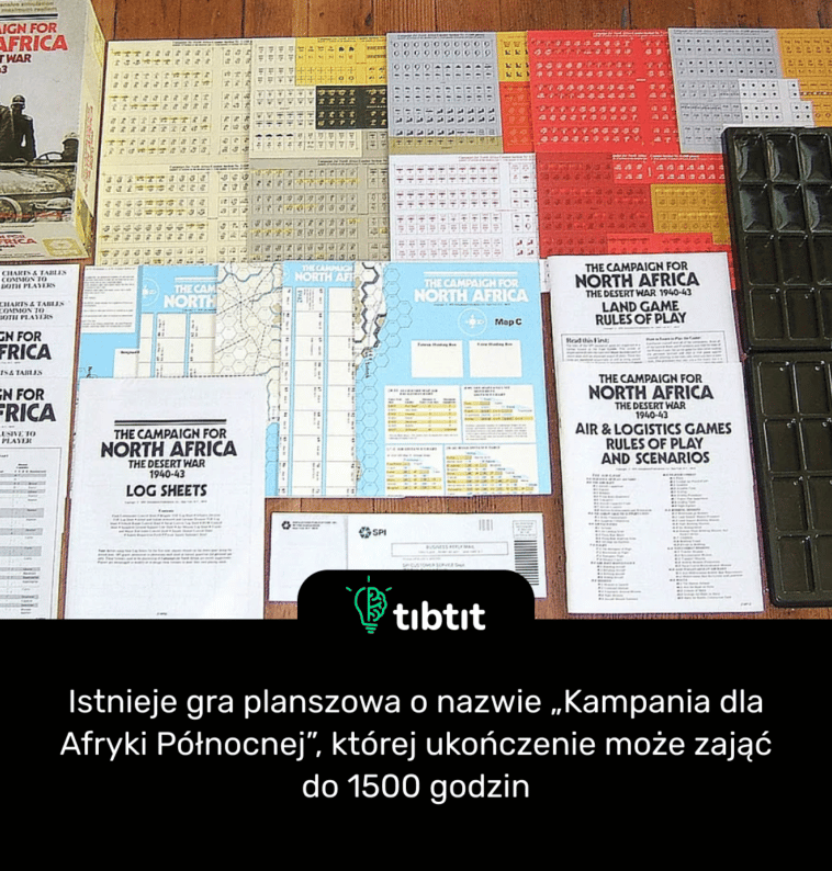 Istnieje gra planszowa o nazwie „Kampania dla Afryki Północnej”, której ukończenie może zająć do 1500 godzin