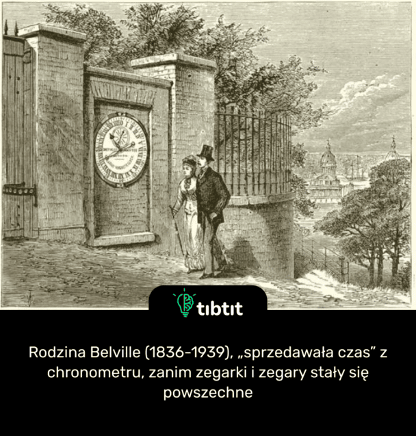 Rodzina Belville (1836-1939), „sprzedawała czas” z chronometru, zanim zegarki i zegary stały się powszechne