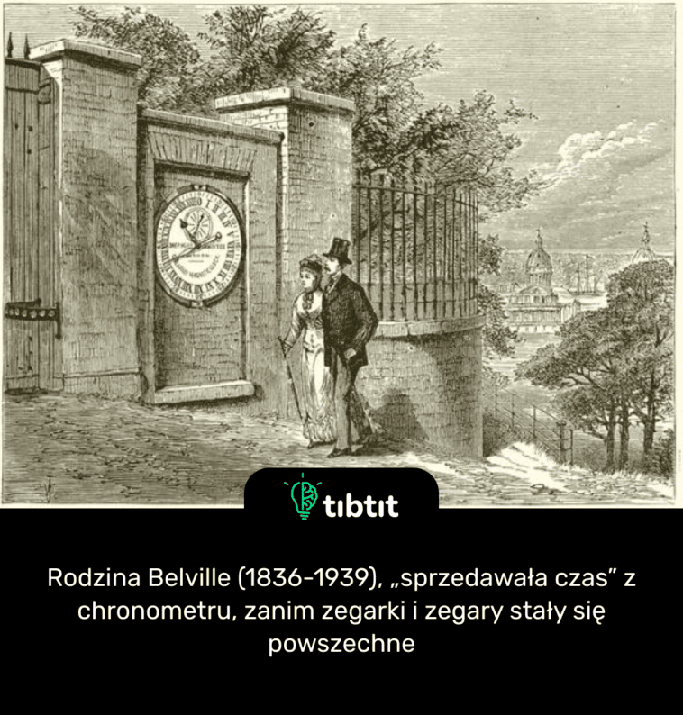 Rodzina Belville (1836-1939), „sprzedawała czas” z chronometru, zanim zegarki i zegary stały się powszechne