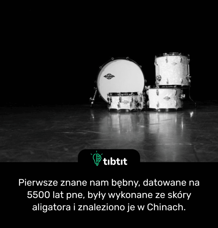 Pierwsze znane nam bębny, datowane na 5500 lat pne, były wykonane ze skóry aligatora i znaleziono je w Chinach.