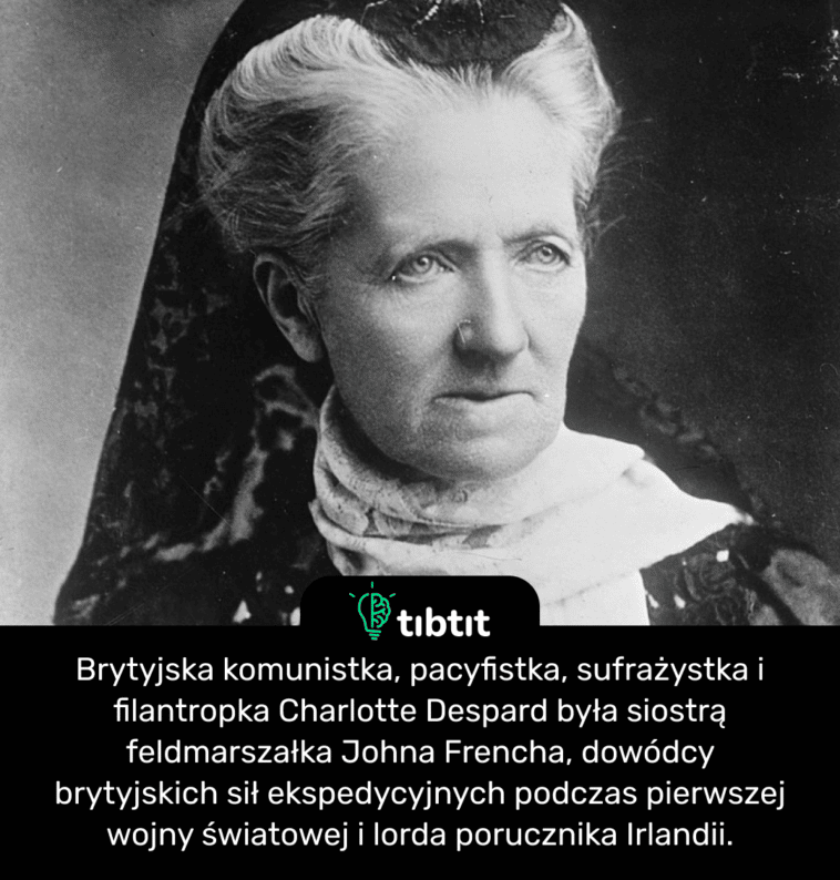 Brytyjska komunistka, pacyfistka, sufrażystka i filantropka Charlotte Despard była siostrą feldmarszałka Johna Frencha, dowódcy brytyjskich sił ekspedycyjnych podczas pierwszej wojny światowej i lorda porucznika Irlandii.