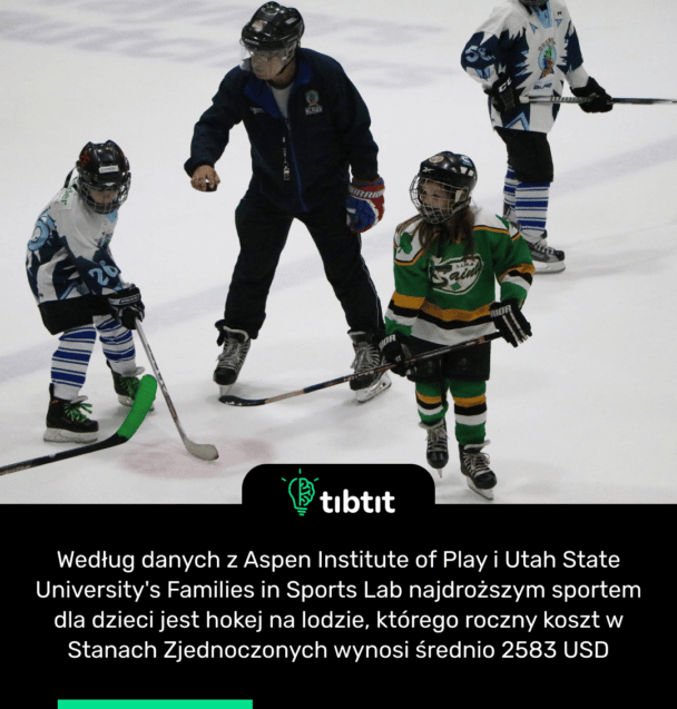Według danych z Aspen Institute of Play i Utah State University's Families in Sports Lab najdroższym sportem dla dzieci jest hokej na lodzie, którego roczny koszt w Stanach Zjednoczonych wynosi średnio 2583 USD