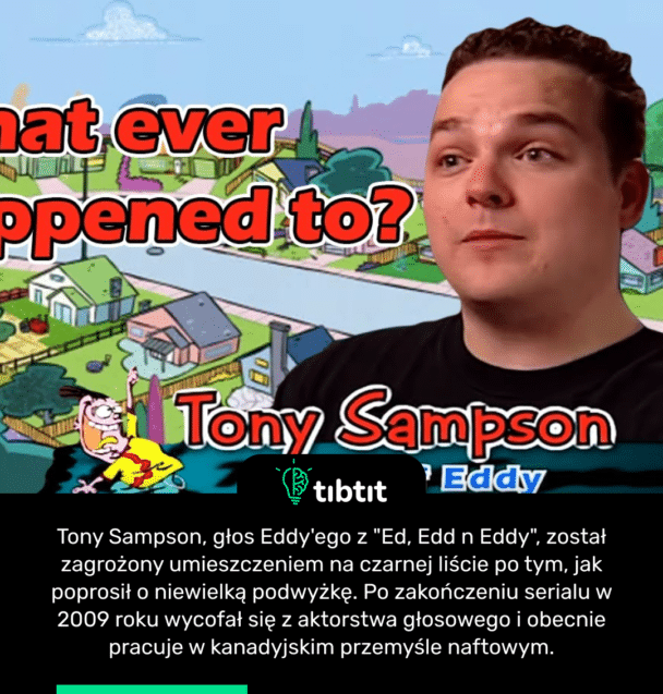 Tony Sampson, głos Eddy'ego z "Ed, Edd n Eddy", został zagrożony umieszczeniem na czarnej liście po tym, jak poprosił o niewielką podwyżkę. Po zakończeniu serialu w 2009 roku wycofał się z aktorstwa głosowego i obecnie pracuje w kanadyjskim przemyśle naftowym.