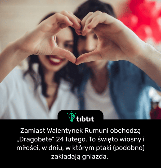 Zamiast Walentynek Rumuni obchodzą „Dragobete” 24 lutego. To święto wiosny i miłości, w dniu, w którym ptaki (podobno) zakładają gniazda.