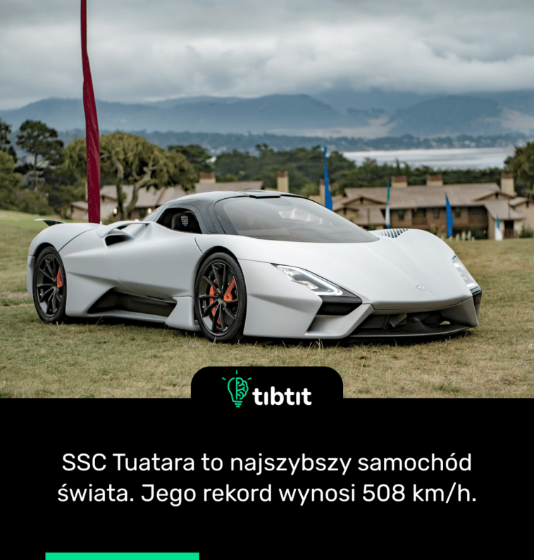 SSC Tuatara to najszybszy samochód świata. Jego rekord wynosi 508 km/h.