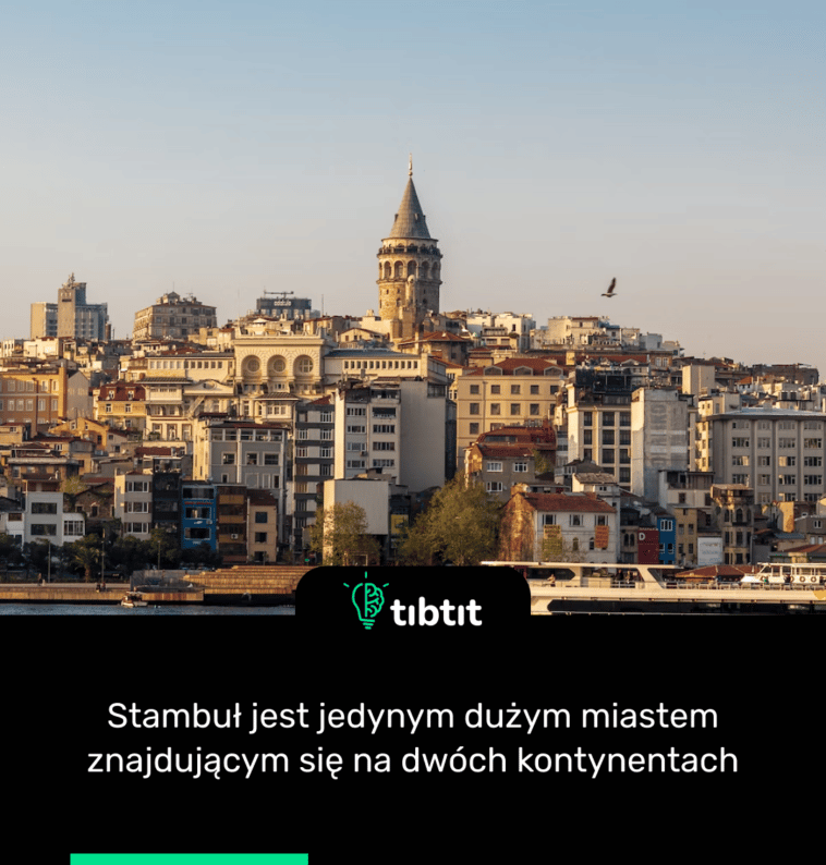 Stambuł jest jedynym dużym miastem znajdującym się na dwóch kontynentach