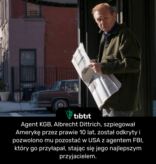 Agent KGB, Albrecht Dittrich, szpiegował Amerykę przez prawie 10 lat, został odkryty i pozwolono mu pozostać w USA z agentem FBI, który go przyłapał, stając się jego najlepszym przyjacielem.