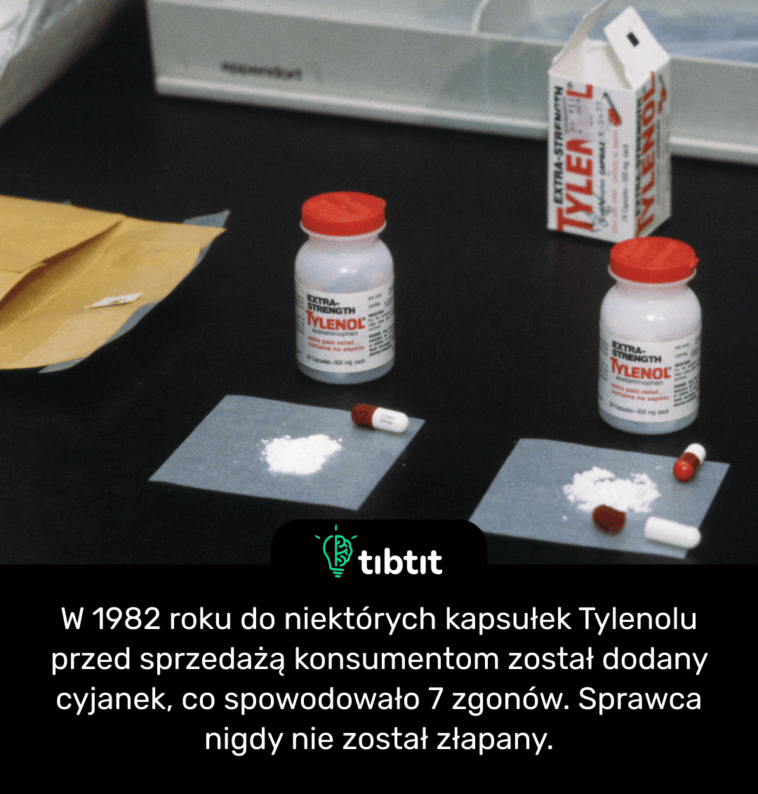 W 1982 roku do niektórych kapsułek Tylenolu przed sprzedażą konsumentom został dodany cyjanek, co spowodowało 7 zgonów. Sprawca nigdy nie został złapany.