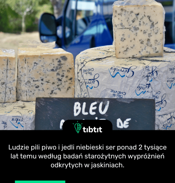 Ludzie pili piwo i jedli niebieski ser ponad 2 tysiące lat temu według badań starożytnych wypróżnień odkrytych w jaskiniach.