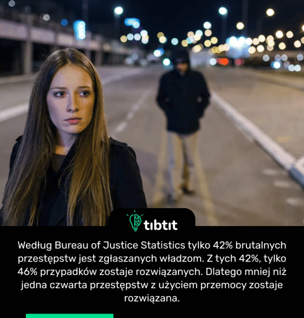 Według Bureau of Justice Statistics tylko 42% brutalnych przestępstw jest zgłaszanych władzom. Z tych 42%, tylko 46% przypadków zostaje rozwiązanych. Dlatego mniej niż jedna czwarta przestępstw z użyciem przemocy zostaje rozwiązana.