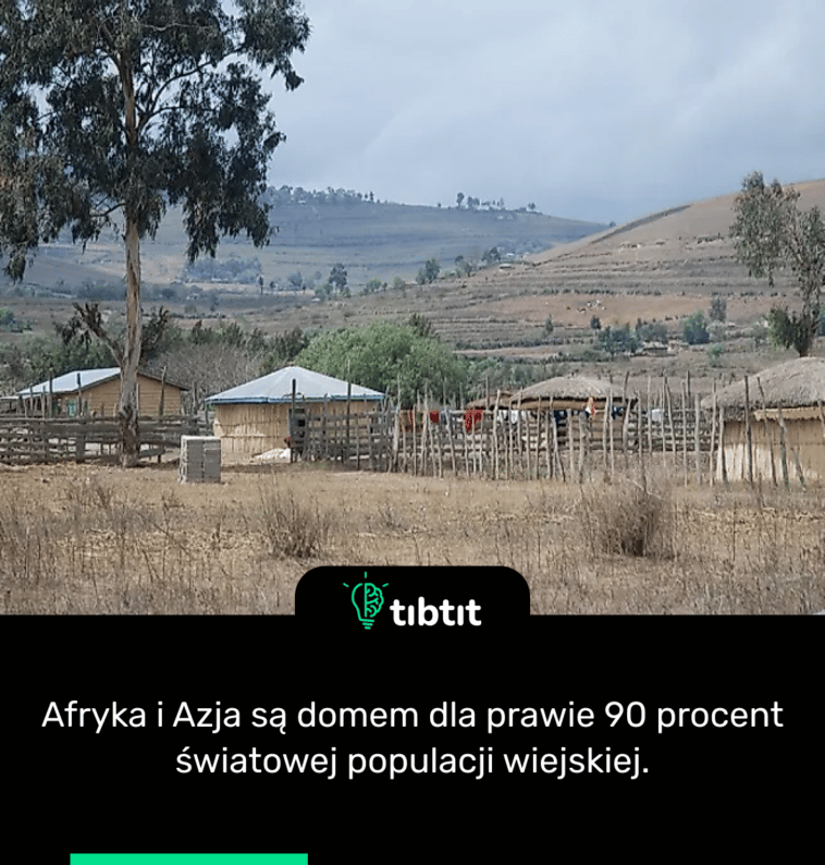 Afryka i Azja są domem dla prawie 90 procent światowej populacji wiejskiej.
